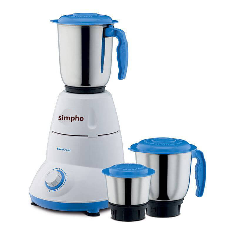 SIMPHO 500-WATT MIXER GRINDER (WHITE/BLUE) 