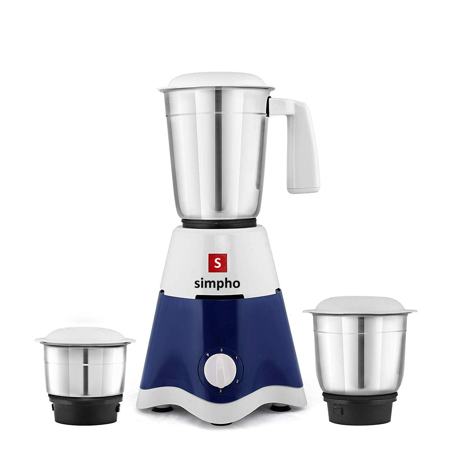 SIMPHO MIXER GRINDER, 500W, 3 JARS (BLUE/ WHITE) 