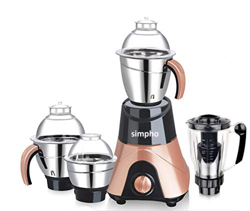 SIMPHO MIXER GRINDER, 750W, 4 JARS (BLACK) 